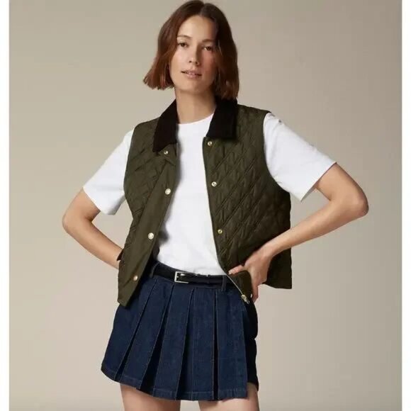 J. Crew Quilted Barn Vest  Black Size S NWT - Picture 2 of 16